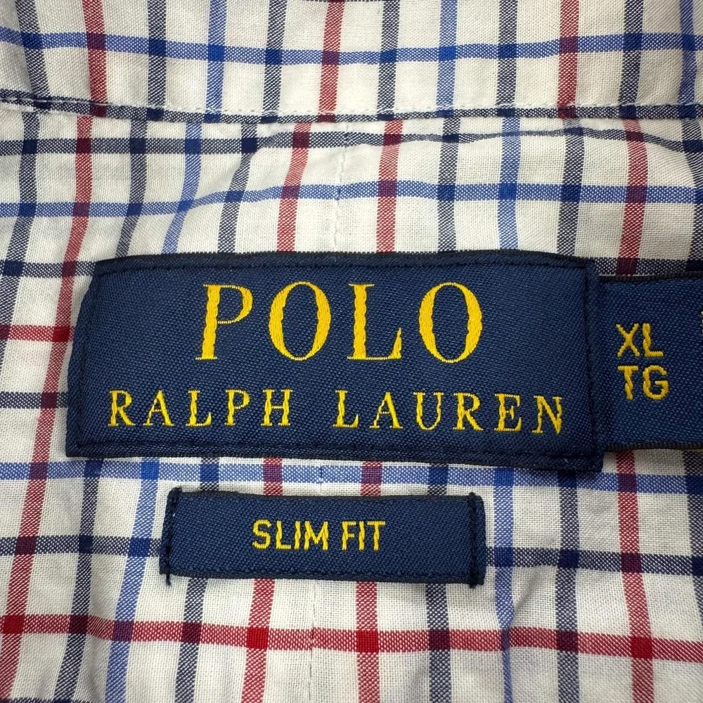Polo Ralph Lauren Shirt Mens XL Multicolor Check Slim Fit Button Down Pony Logo